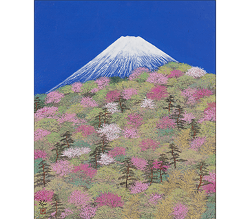  富士山　花と雲と湖と 